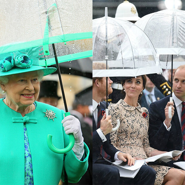 Queen Elizabeth carrying Fulton umbrella